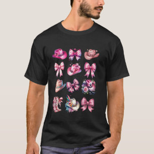 Kokette rosa Cowboyhüte Schleifen Cowgirl Stiefel  T-Shirt