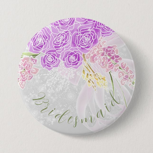 Kokette rosa durchsichtige Schleife und Blumen-Bra Button (Vorderseite)