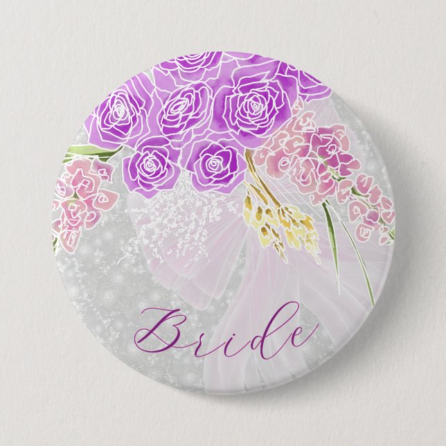 Kokette rosa durchsichtige Schleife und Blumen-Bra Button (Vorderseite)