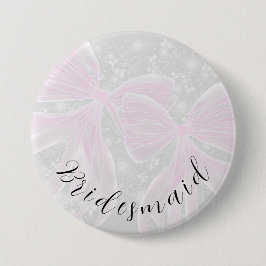 Kokette rosa durchsichtige Schleifen- Brautjungfer Button