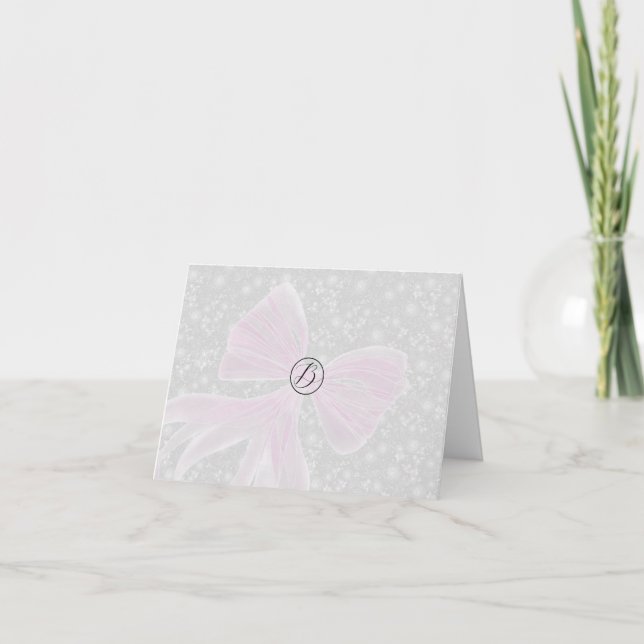 Kokette rosa durchsichtige Schleifen Danke (Vorderseite)