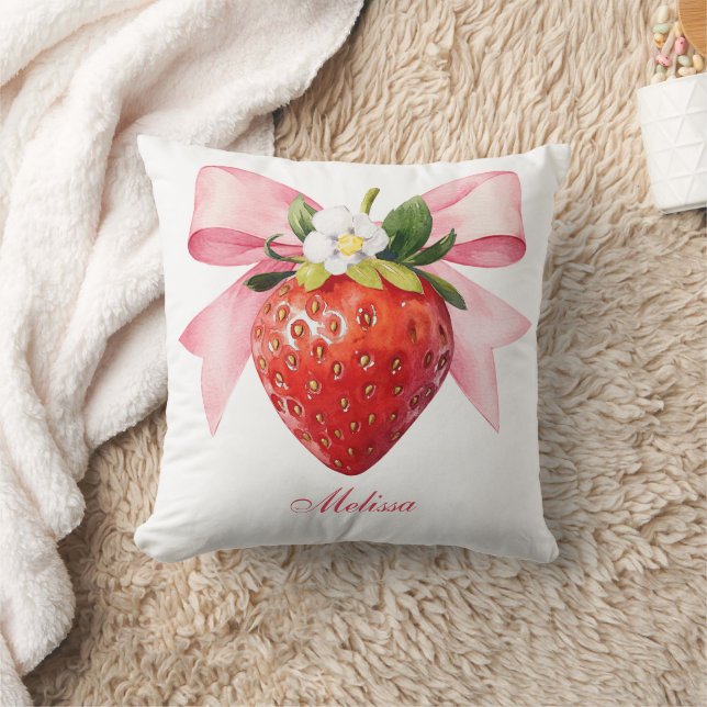 Kokette rosa Erdbeere Kissen (Decke)