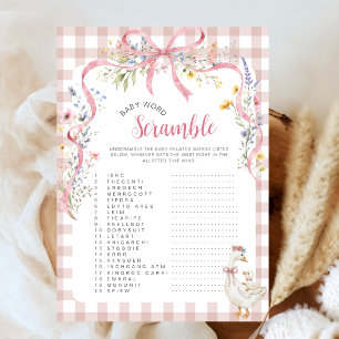 Kokette Rosa Gingham Verrückte Gans Buchstabenräts