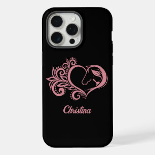 Kokette rosa Herz Pferd Mädchen feminin elegant iPhone 15 Pro Max Hülle