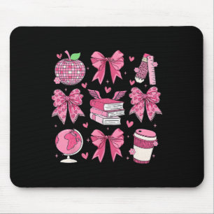 Kokette rosa Schleife Apfel Lehrer Anerkennung Val Mousepad