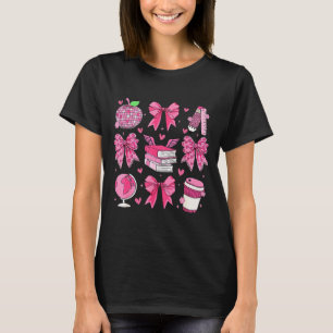 Kokette rosa Schleife Apfel Lehrerin Wertschätzung T-Shirt