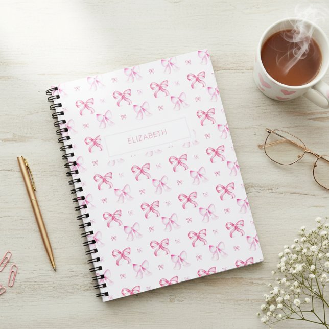 Kokette rosa Schleife Preppy Mädchen Ästhetik Notizblock (Von Creator hochgeladen)