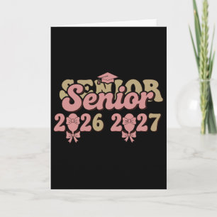 Kokette rosa Schleife Senior 2026 2027 Abschluss _ Karte