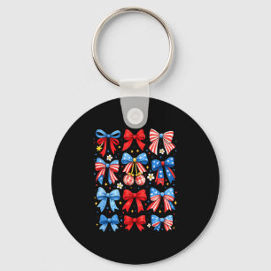 Kokette Rot Weiß Blau Patriotisch Schlüsselanhänger