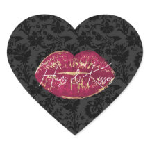 Kokette Rote Lippen Kiss Black Floral