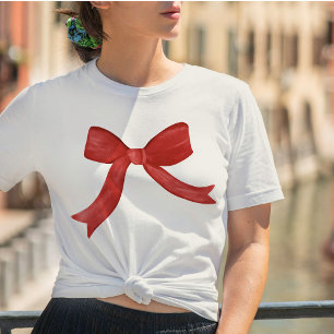Kokette Rote Weihnachts-Schleife Elegant Minimalis Tri-Blend Shirt