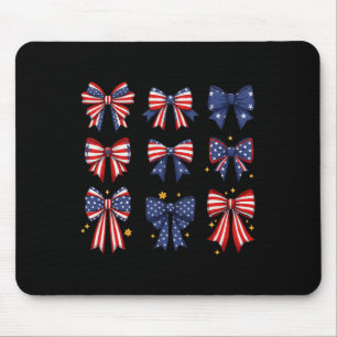 Kokette Rote Weiße Und Blaue Patriotische Schleife Mousepad