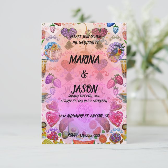 Kokette Save The Date (Stehend Vorderseite)