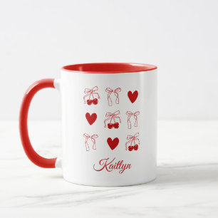 Kokette Scharlachrote Schleife Junggesellinnen-Abs Tasse