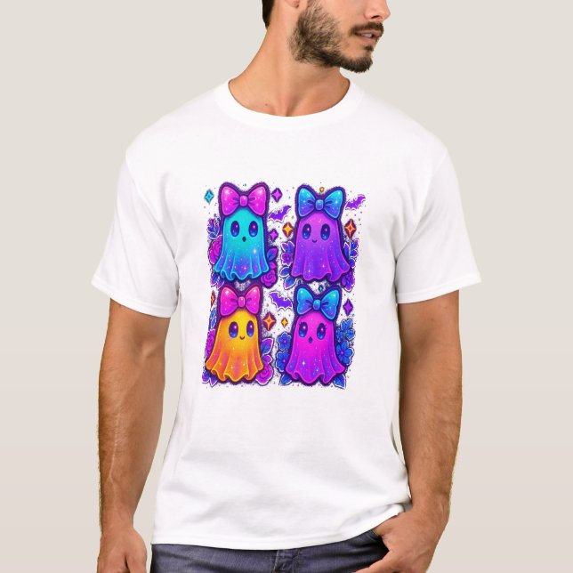 Kokette Schillernde Halloween T-Shirt (Vorderseite)