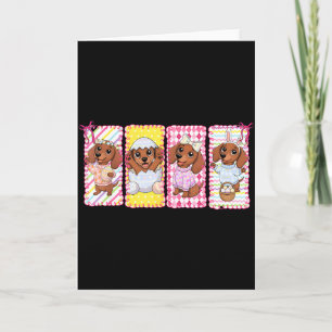 Kokette Schleife Dachshund Hase Frohe Ostern Wiene Karte