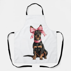 Kokette Schleife Dobermann Hundemama Mädchen Pink Schürze