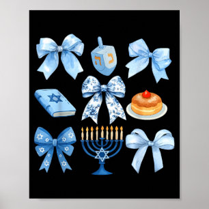 Kokette Schleife Hanukkah Chanukka Pyjama Latke Jü Poster