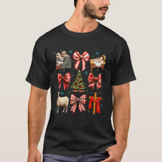 Kokette Schleife Jesus Weihnachten Krippe Christus T-Shirt