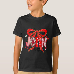 Kokette Schleife John 3_16 Lustiger Christ Geliebt T-Shirt