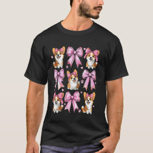 Kokette Schleife Pembroke Corgi Hundemutter Mädche T-Shirt
