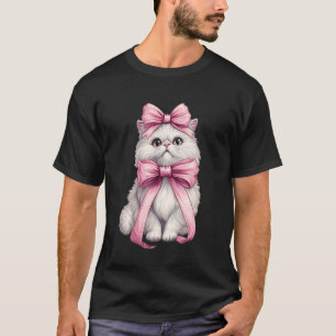 Kokette Schleife Perserkatze Mama Süß Rosa Muttert T-Shirt