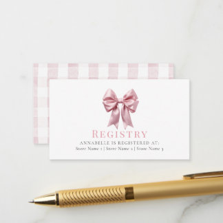 Kokette Schleife Rosa Band Mädchen Baby-Party-Regi Begleitkarte