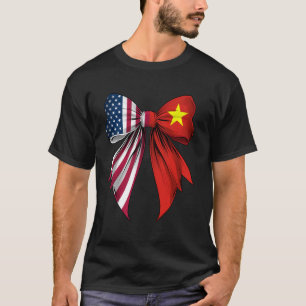 Kokette Schleife Vietnam Wurzeln Erbe Vietnamesisc T-Shirt