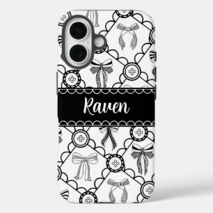 Kokette schwarze Schleife iPhone 16 Hülle