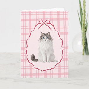 Kokette Stoffpuppe Katze Valentinstag Karte