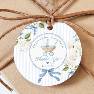 Kokette Vintage-Kinderwagen Babyparty Danke Geschenkanhänger