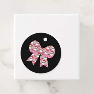 Kokette Weihnachten Rosa Schleife Santa Vintage Re Geschenkanhänger