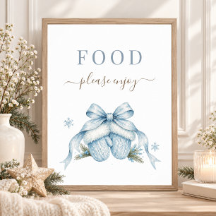 Kokette Winter Baby Boy Shower-Party-Essensschild Poster