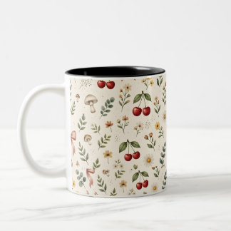 Koketten Ästhetik Rote Kirsche und Rosa Schleifen Zweifarbige Tasse