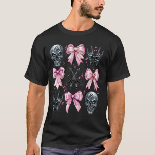 Koketten-Bogen-Death-Metal-Heavy-Metal-Totenkopf-E T-Shirt