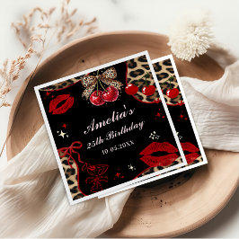 Koketten-Bogen-Gepard-Geburtstagsfeier-Napkins Serviette
