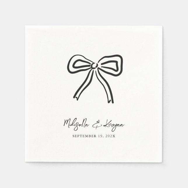 Koketten-Bogen Handgezeichnete Hochzeit  Serviette (Vorderseite)