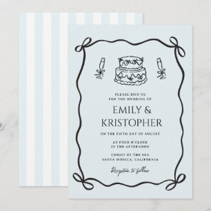 Koketten-Bogen-Hochzeitstorte Einladung