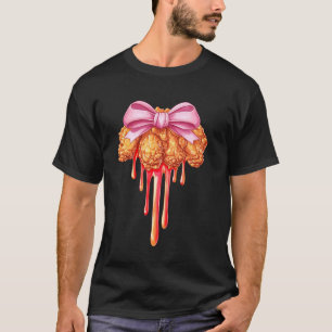 Koketten-Bogen-Hühnchen-Flügel-Mädchen-Mama-Rosa-M T-Shirt