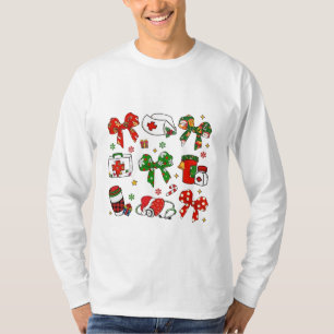 Koketten-Bogen-Krankenschwester-Weihnachten-Pflege T-Shirt