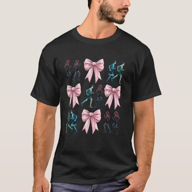 Koketten-Bogen Lauf Runner Marathon Rosa Mutter  T-Shirt (Vorderseite)