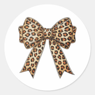 Koketten-Bogen-Leoparden-Gepard-Sublimation Runder Aufkleber