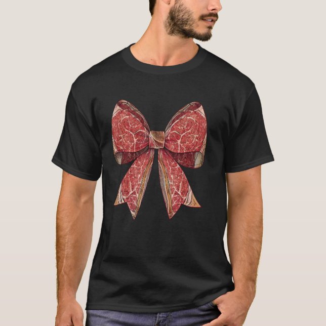 Koketten-Bogen-Metzger-Fleisch-Hackmesser-Muster-B T-Shirt (Vorderseite)