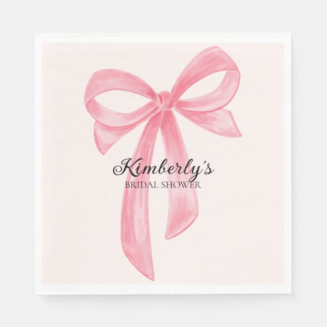 Koketten-Bogen Rosa Brautparty Serviette (Vorderseite)