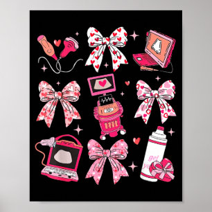 Koketten-Bogen-Sonograf Valentins-Ultraschalltechn Poster