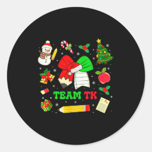 Koketten-Bogen-Team-Tk-Weihnachts-Übergangs-Kinder Runder Aufkleber