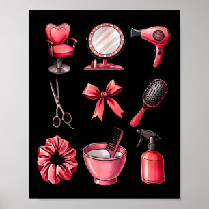 Koketten-Bogen Valentinstag Haar-Stylist Friseur C Poster