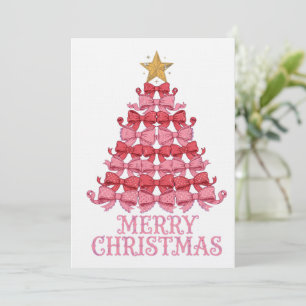 Koketten-Bogen-Weihnachtsbaum - Rosa Bogen  Einladung