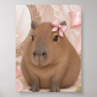 Koketten Capybara rosa Schleife