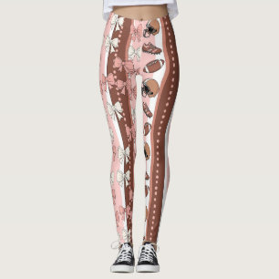 Koketten-Fußball-Schleifen-Leoparden-Muster (12) Leggings